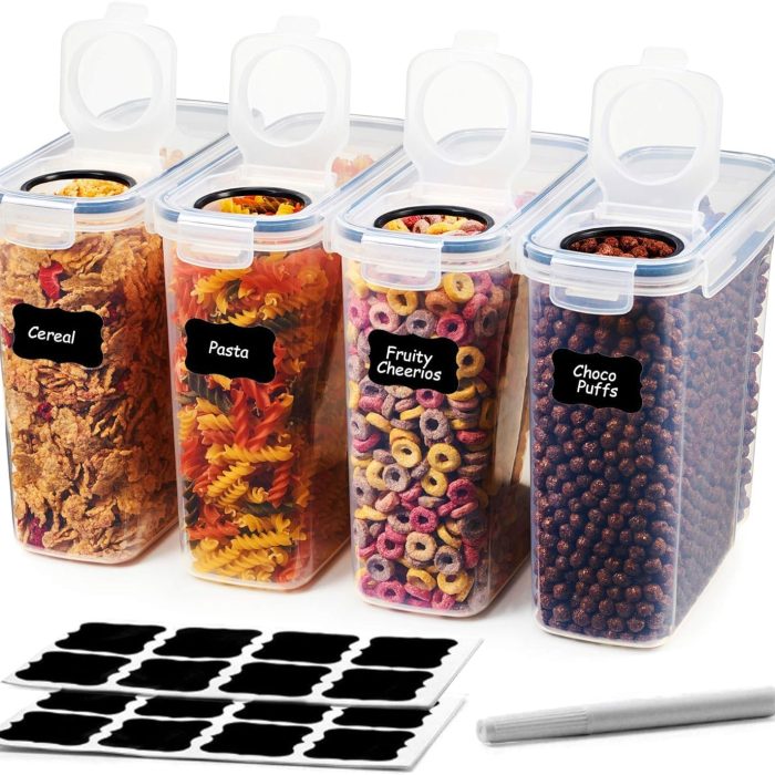 Valuxe Cereal & Dry Food Storage Containers Airtight Plastic Kitchen